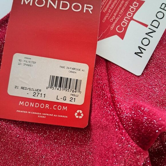 Mondor 2711 RED silver show competition figure skating dress Adult L sleeves NWT - Picture 3 of 4